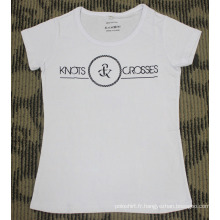 T-shirt en coton à imprimé simple pour dames